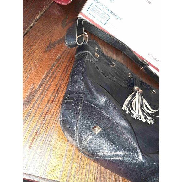 Apt 9 Kohls Black Hobo Purse Handbag Bag Satchel Adjustable Shoulder Strap - Picture 3 of 10